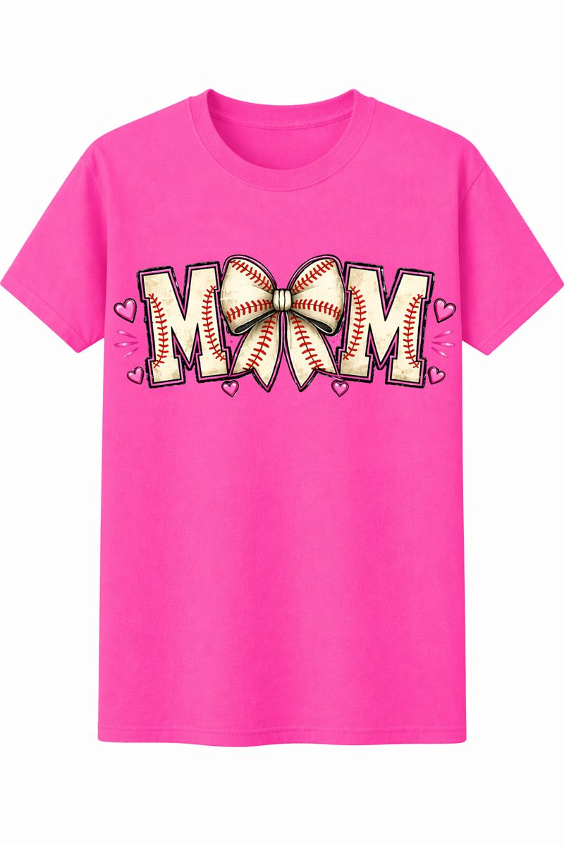 Mom Bow Baseball Tee