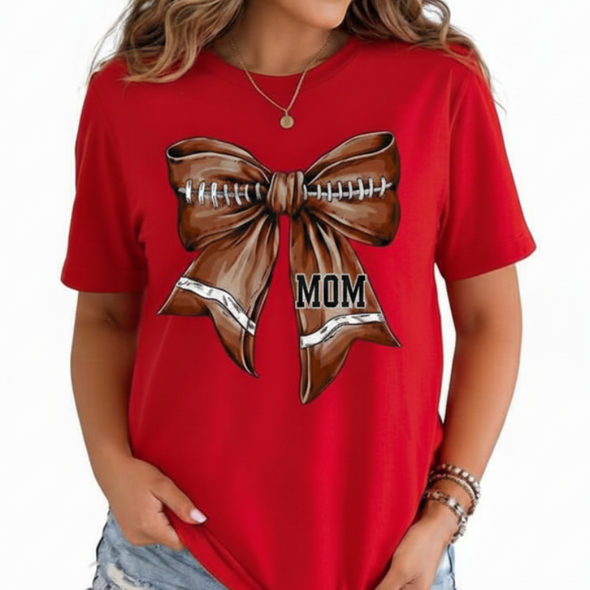 Football Mom Bow Tee