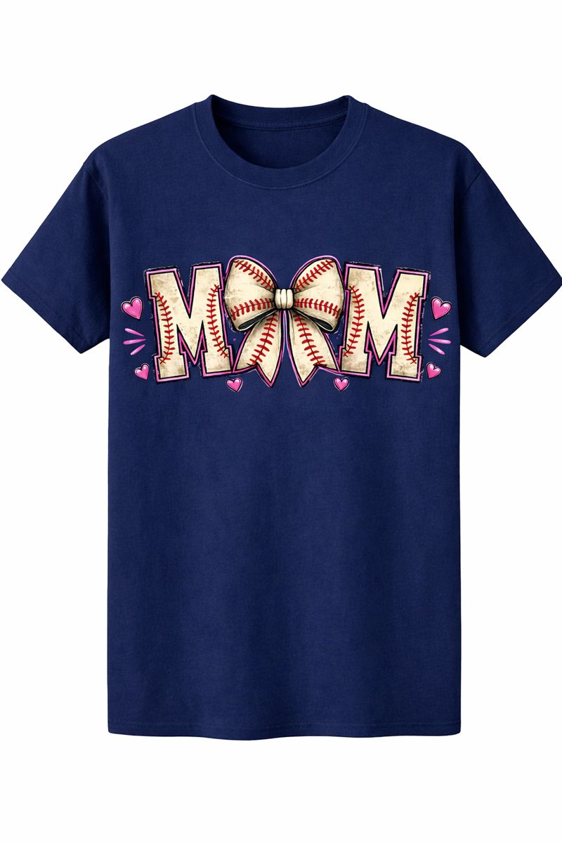 Mom Bow Baseball Tee