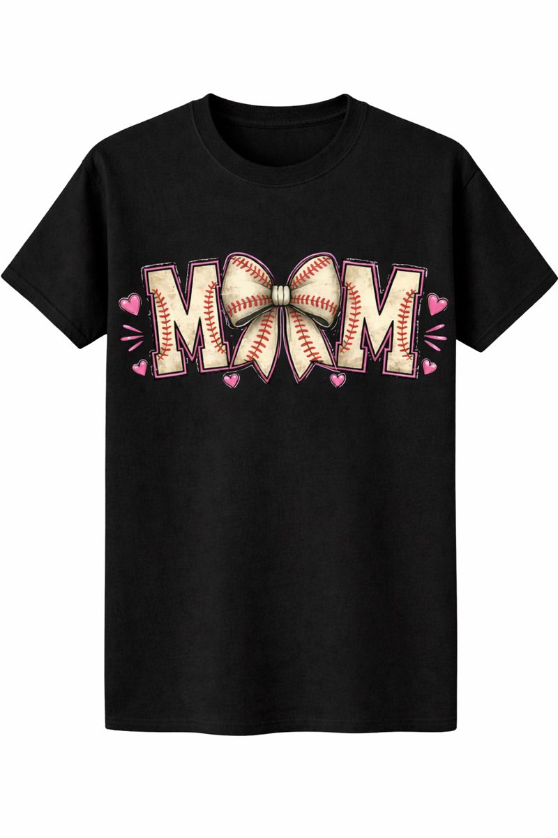 Mom Bow Baseball Tee