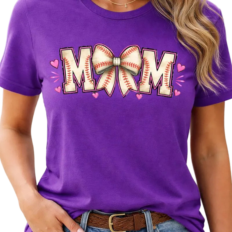 Mom Bow Baseball Tee